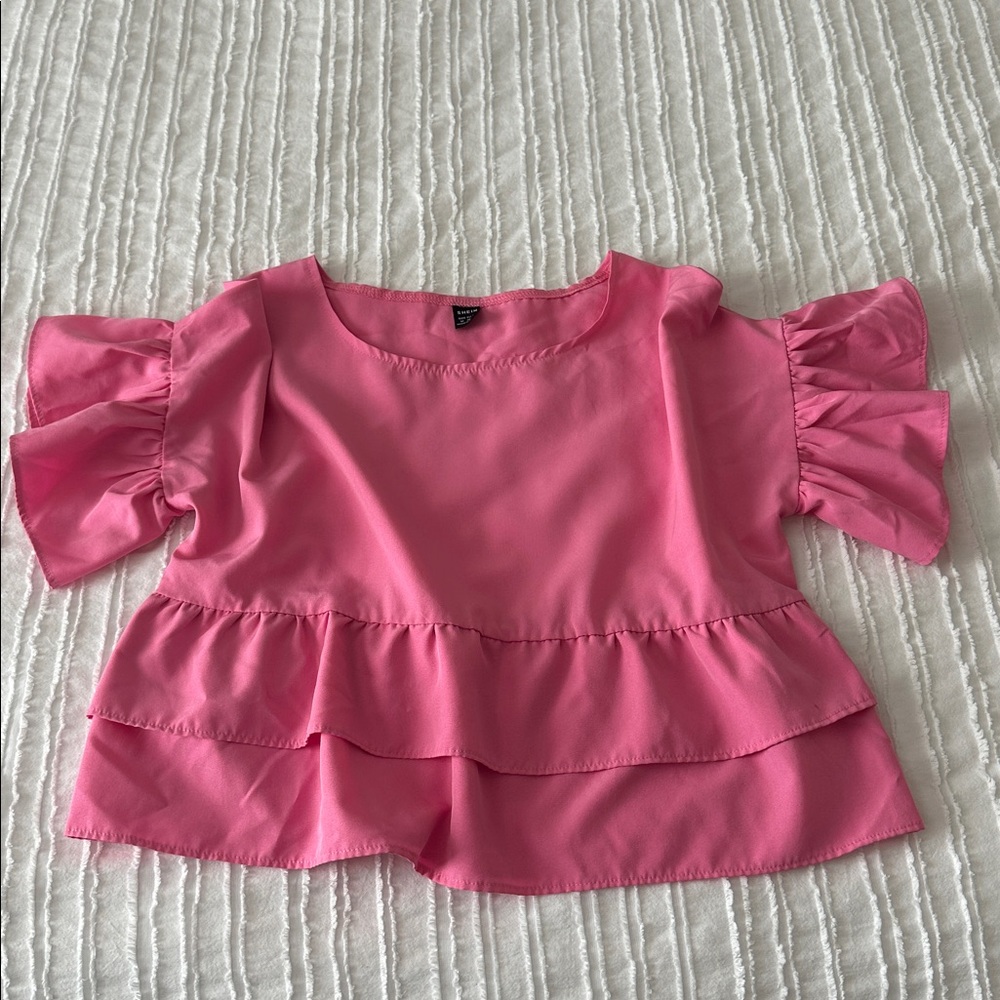 Pink Ruffled Womens shirt